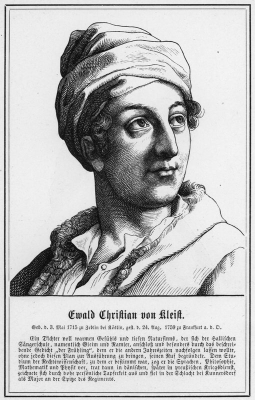 Ewald Christian von Kleist (grafika) autorstwa German School