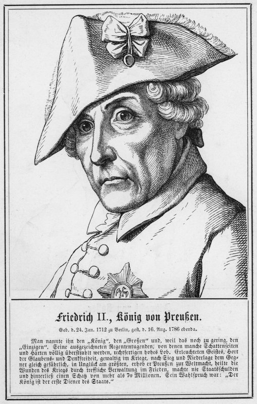 Fryderyk II, Konig von Preuben (grafika) autorstwa German School