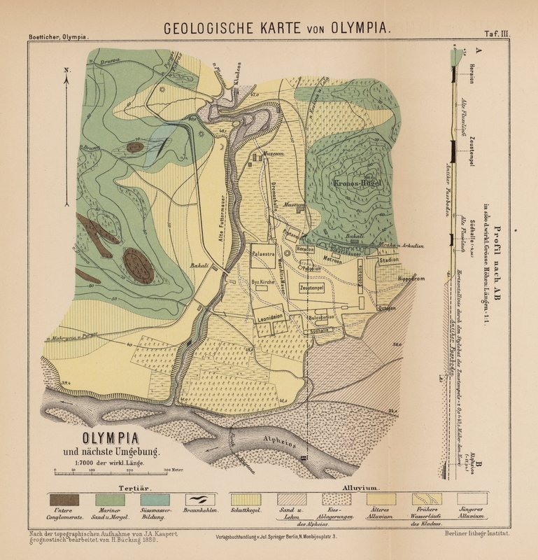 Mapa geologiczna Olimpii (rycina) autorstwa German School