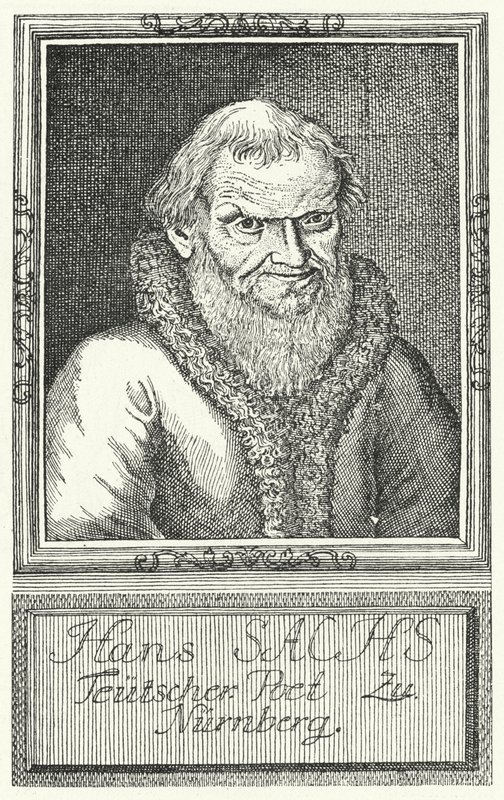Hans Sachs, niemiecki dramaturg i pisarz (grafika) autorstwa German School