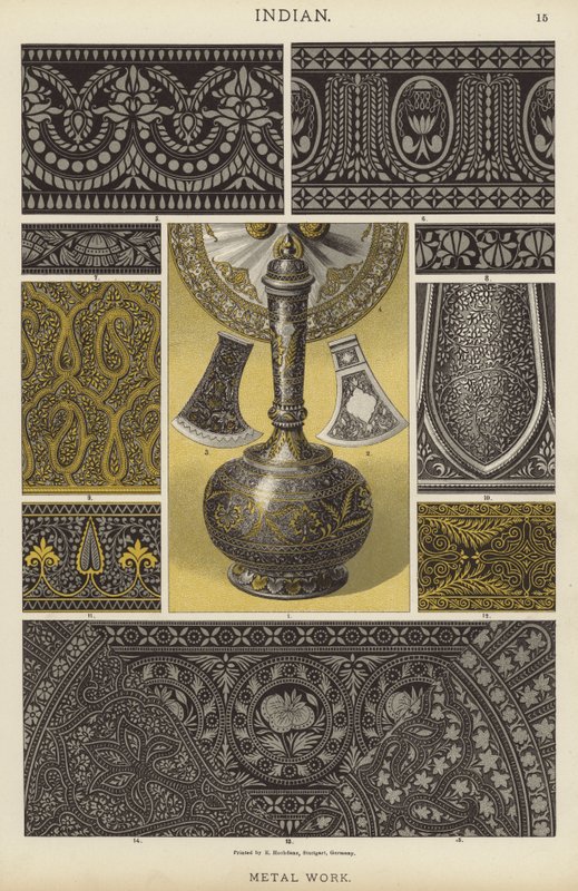 Indian, Metal Work (kolor lito) autorstwa German School