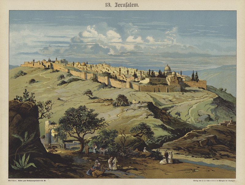 Jerozolima (kolor lito) autorstwa German School