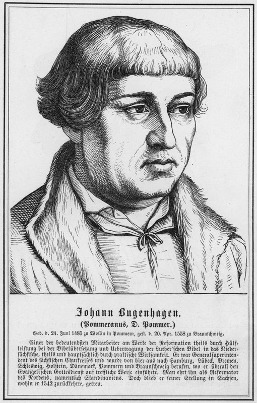 Johann Bugenhagen, Pommeranus, D Pommer (grafika) autorstwa German School