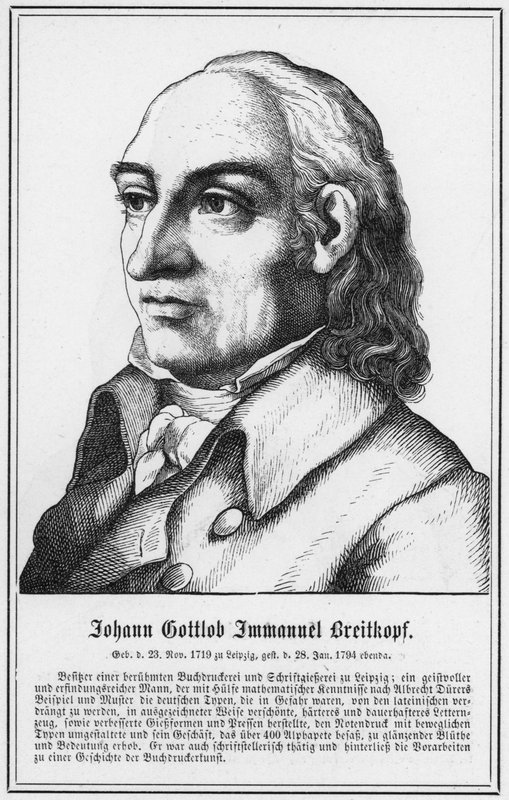 Johann Gottlob Immanuel Breitkopf (Grawerowanie) autorstwa German School
