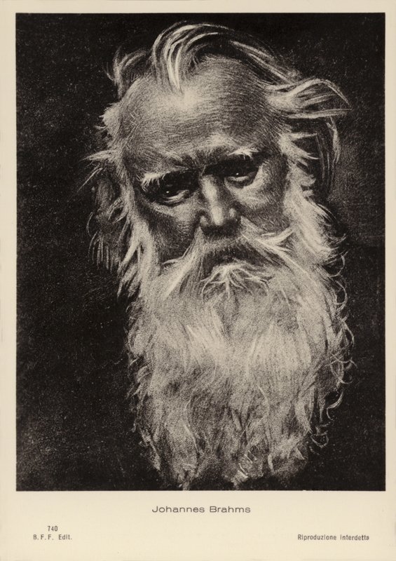 Johannes Brahms, niemiecki kompozytor i pianista (1833-1897) autorstwa German School