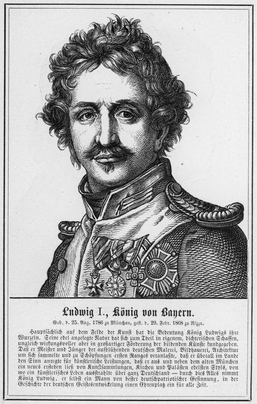 Ludwik I, król Bawarii (grafika) autorstwa German School