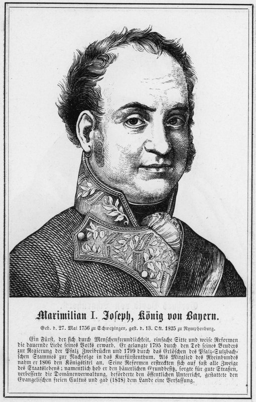 Maksymilian I Józef, Konig von Bayern (grafika) autorstwa German School