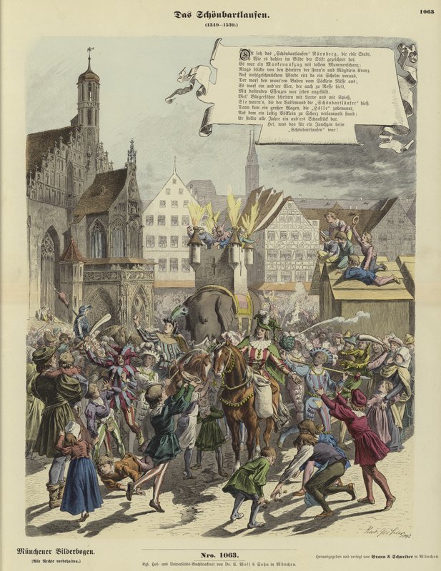 Procesja Schoenbartlaufen, Norymberga, Niemcy, 1349-1539 autorstwa German School