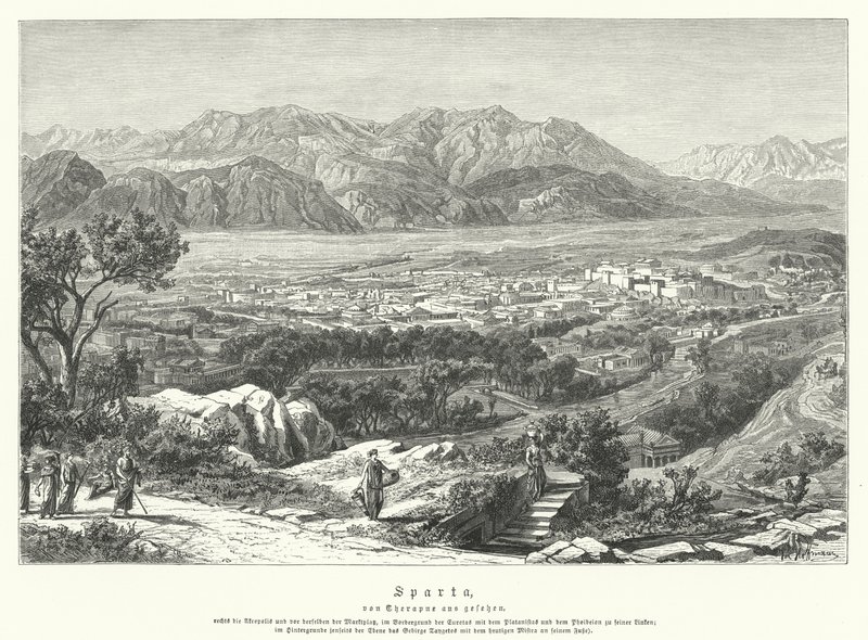 Sparta, Starożytna Grecja (rycina) autorstwa German School