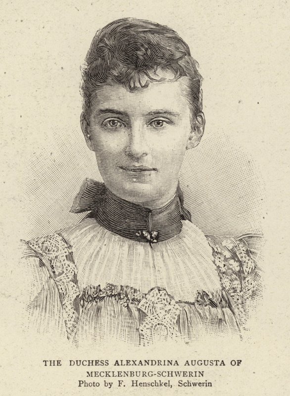 Księżna Alexandrina Augusta z Meklemburgii-Schwerin autorstwa German School