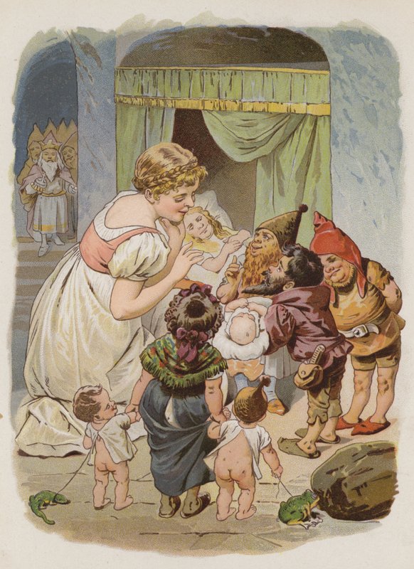 Elfy i szewc (chromolitho) autorstwa German School