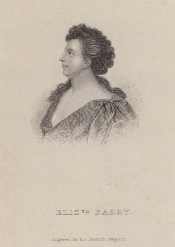 Elizabeth Barry, angielska aktorka (grawerowanie) autorstwa Godfrey (after) Kneller