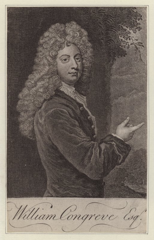 William Congreve, angielski dramaturg (grafika) autorstwa Godfrey (after) Kneller