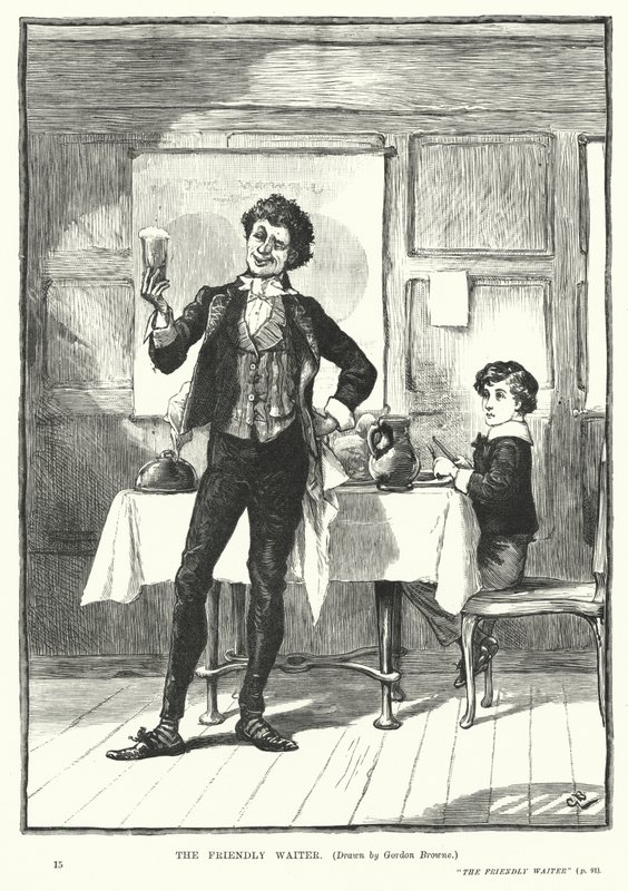 Przyjazny Kelner (grawerunek) autorstwa Gordon Frederick (after) Browne