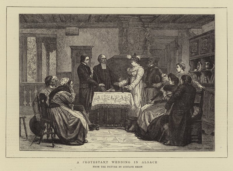 Protestanckie wesele w Alzacji autorstwa Gustave Brion