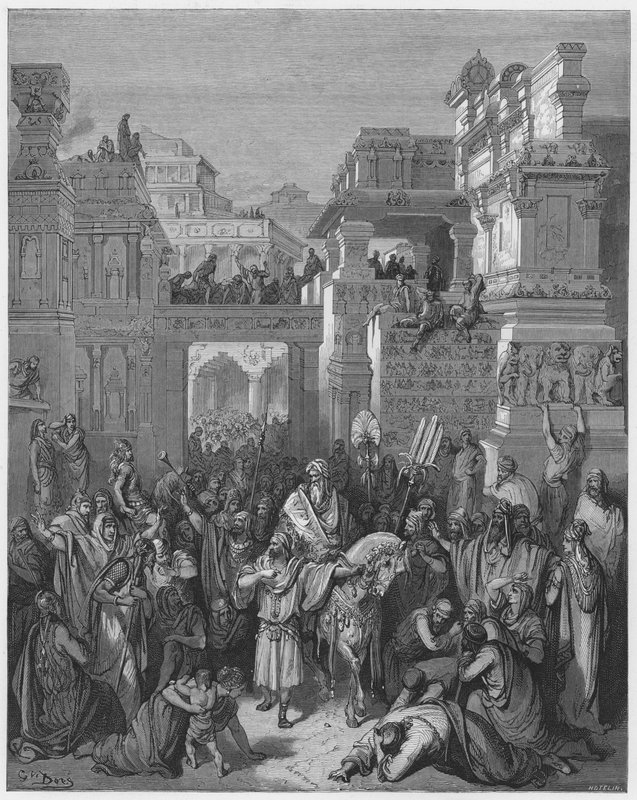 Gustave Dore Biblia: Triumf Mordechaja autorstwa Gustave Dore