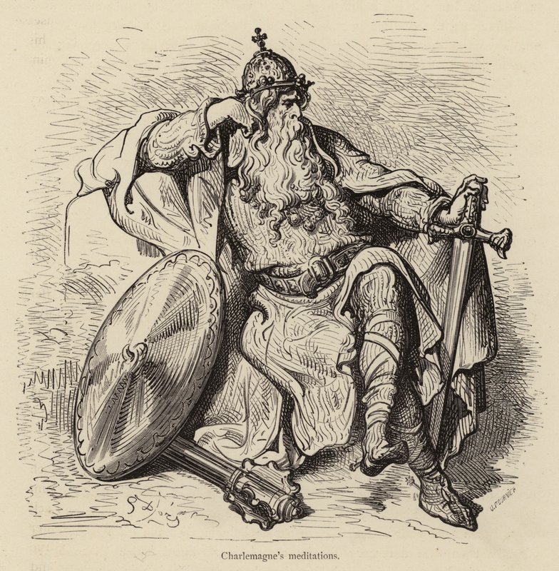 Rozważania Karola Wielkiego autorstwa Gustave after Dore