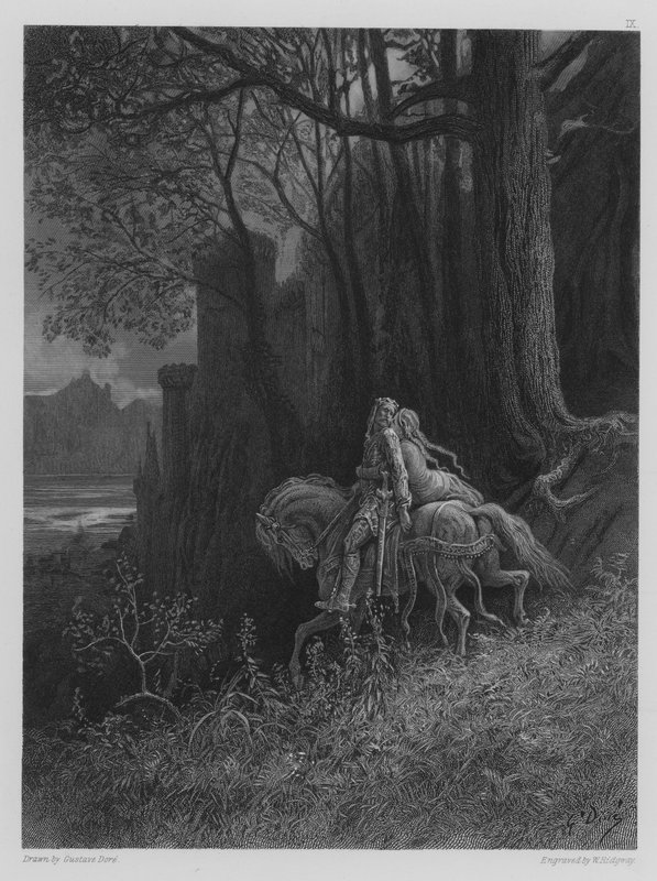 Geraint i Enid odjeżdżają autorstwa Gustave after Dore