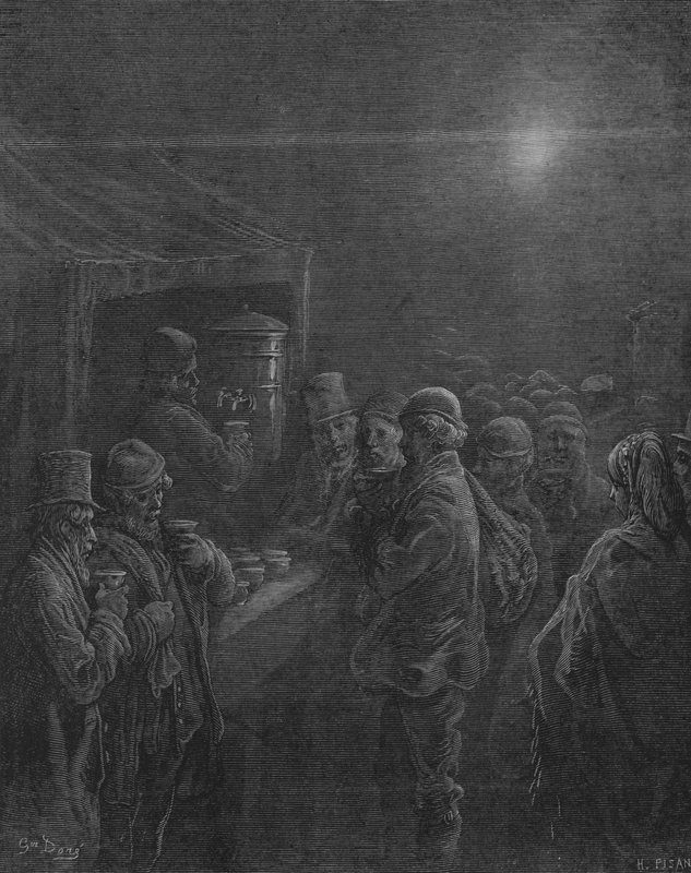 Pierwsza filiżanka kawiarni autorstwa Gustave after Dore