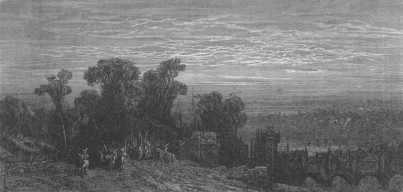 Londyn, w średniowieczu autorstwa Gustave after Dore