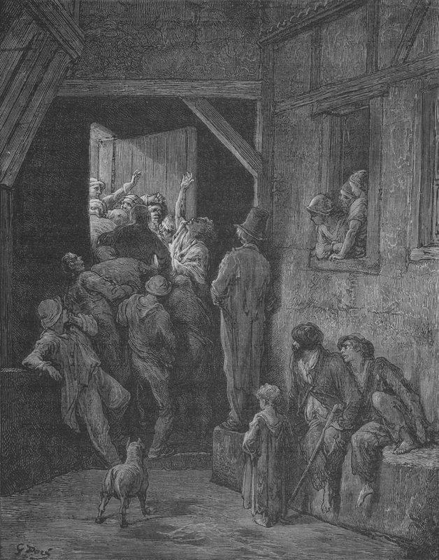 Bójka w podziemiach Londynu autorstwa Gustave after Dore