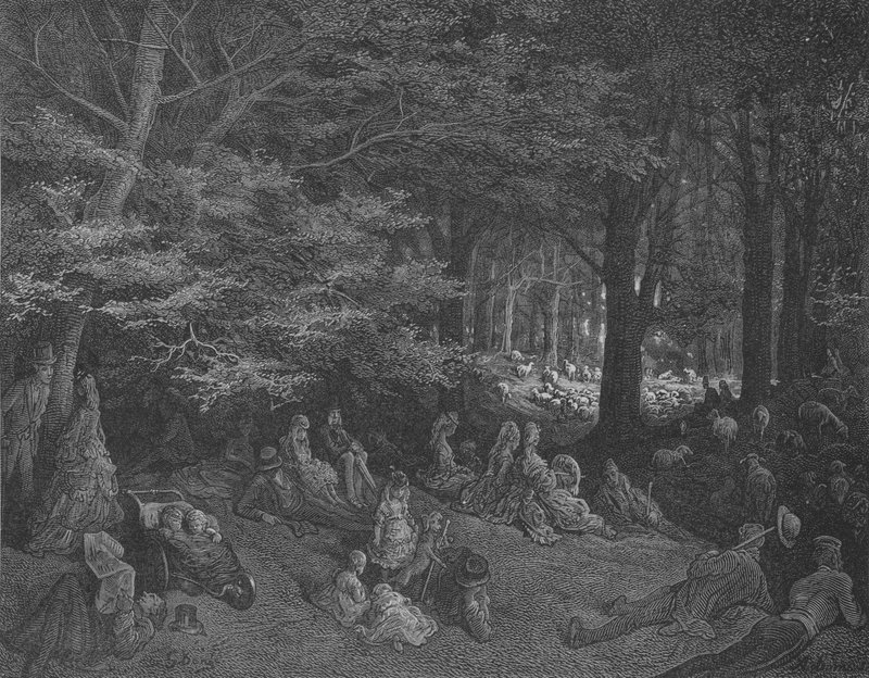 Under the Trees, Regents Park autorstwa Gustave after Dore