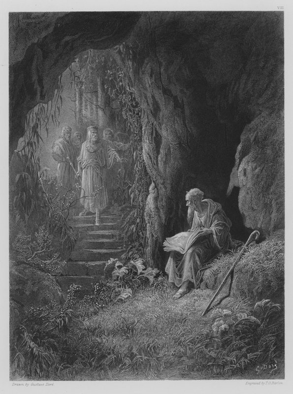Scena w jaskini autorstwa Gustave after Dore