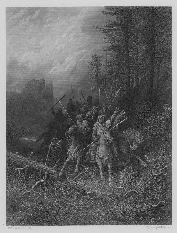 Postępy rycerzy autorstwa Gustave after Dore