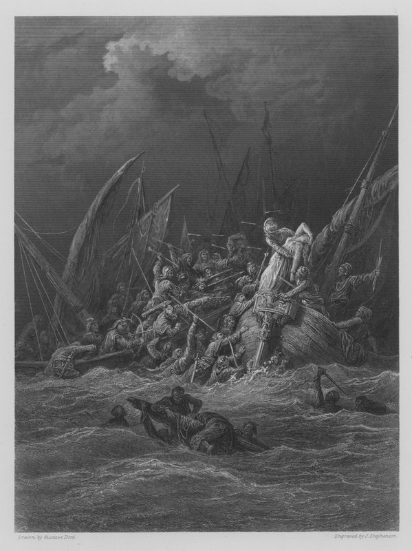 Morska walka autorstwa Gustave after Dore