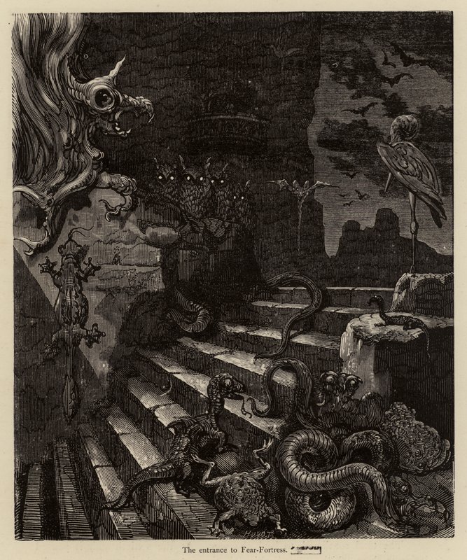 Wejście do Fortecy Strachu autorstwa Gustave after Dore