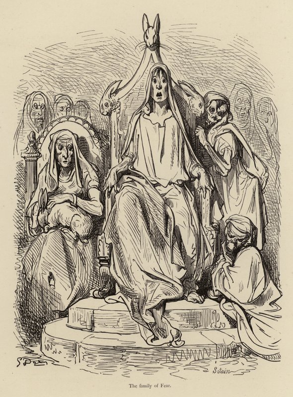 Rodzina Strachu autorstwa Gustave after Dore