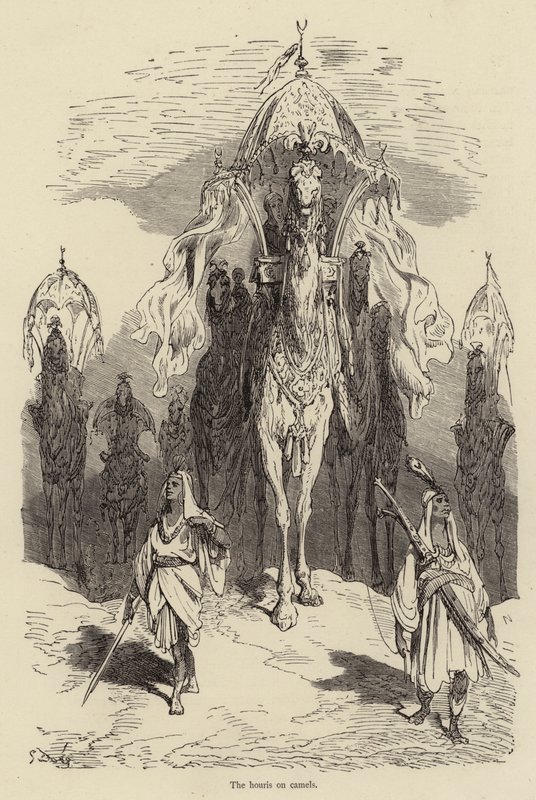 Hurysa na wielbłądach autorstwa Gustave after Dore
