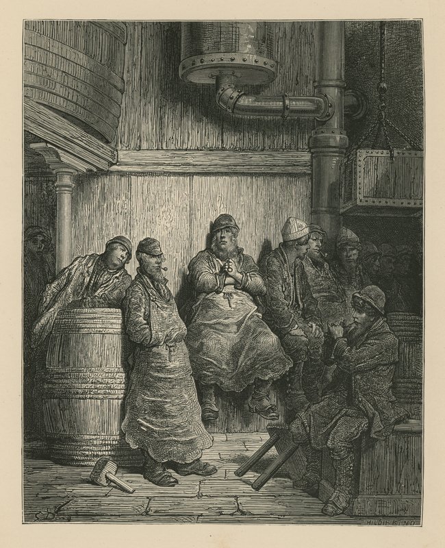 Pracownicy browaru Barclay Perkins autorstwa Gustave Dore