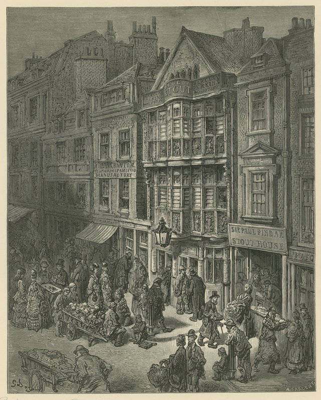 Ilustracja przedstawiająca Bishopsgate Street autorstwa Gustave Dore