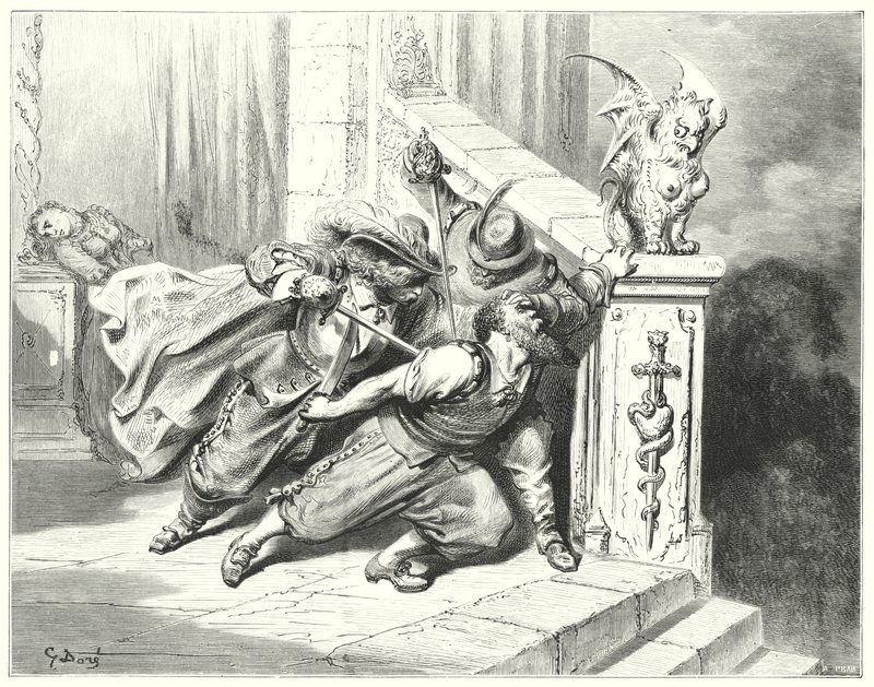 Niebieska Broda; Niebieska Broda (grawerowanie) autorstwa Gustave Dore