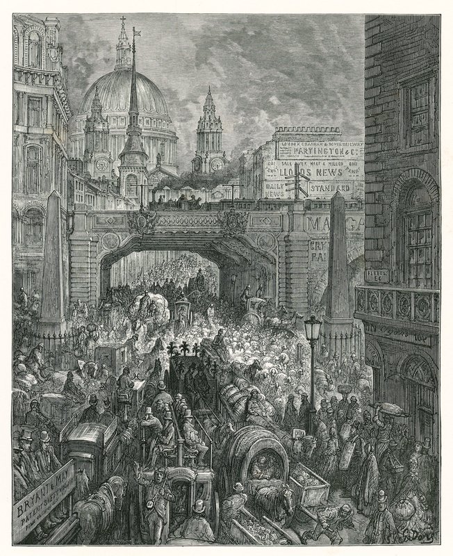 Wzgórze Ludgate (grawerowanie) autorstwa Gustave Dore