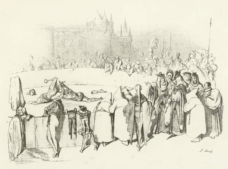 Sąd Boży (wklęsłodruk) autorstwa Gustave Dore