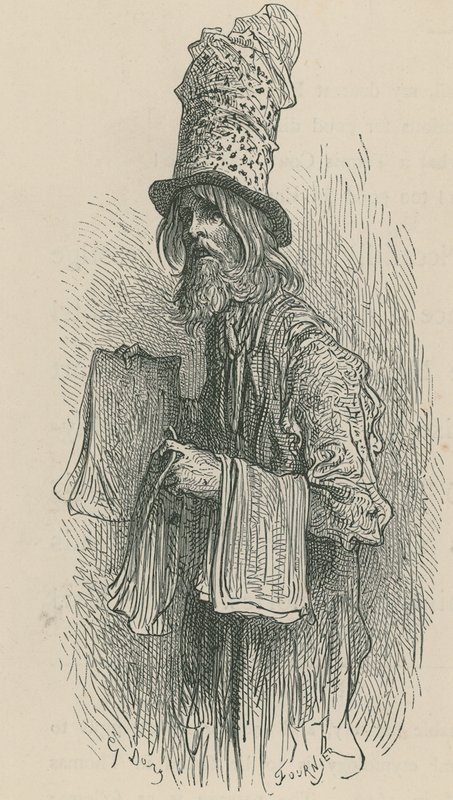 Sprzedawca gazet autorstwa Gustave Dore