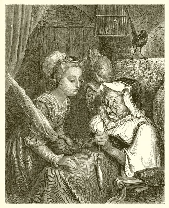 Księżniczka i wróżka Spite autorstwa Gustave Dore