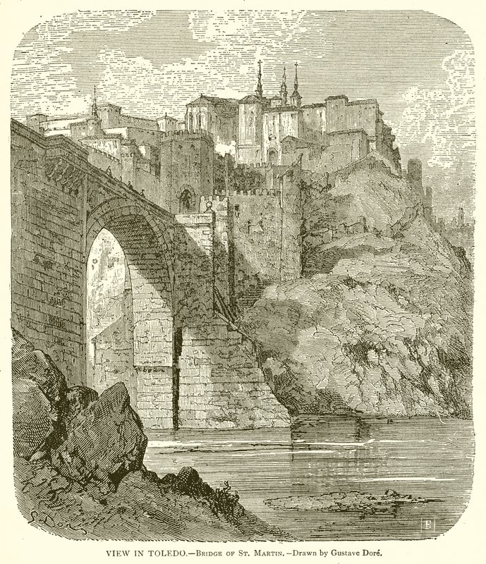 Widok w Toledo.--Most św autorstwa Gustave Dore