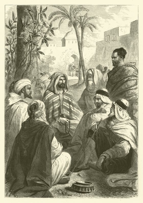 Arabski gawędziarz (grafika) autorstwa Gustave Janet
