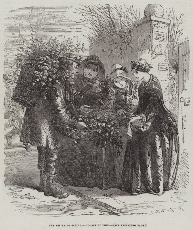 Sprzedawca jemioły autorstwa Hablot Knight Browne
