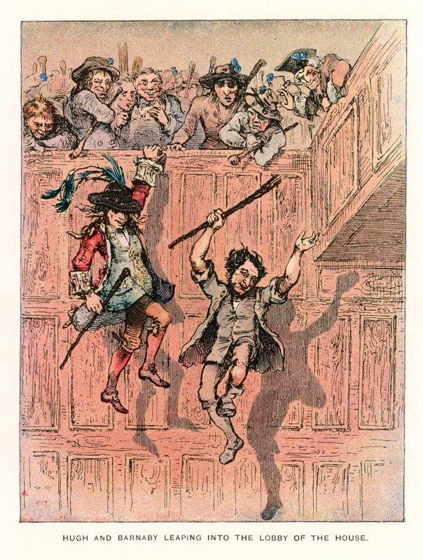 Ilustracja do Barnaby Rudge. autorstwa Hablot Knight Browne