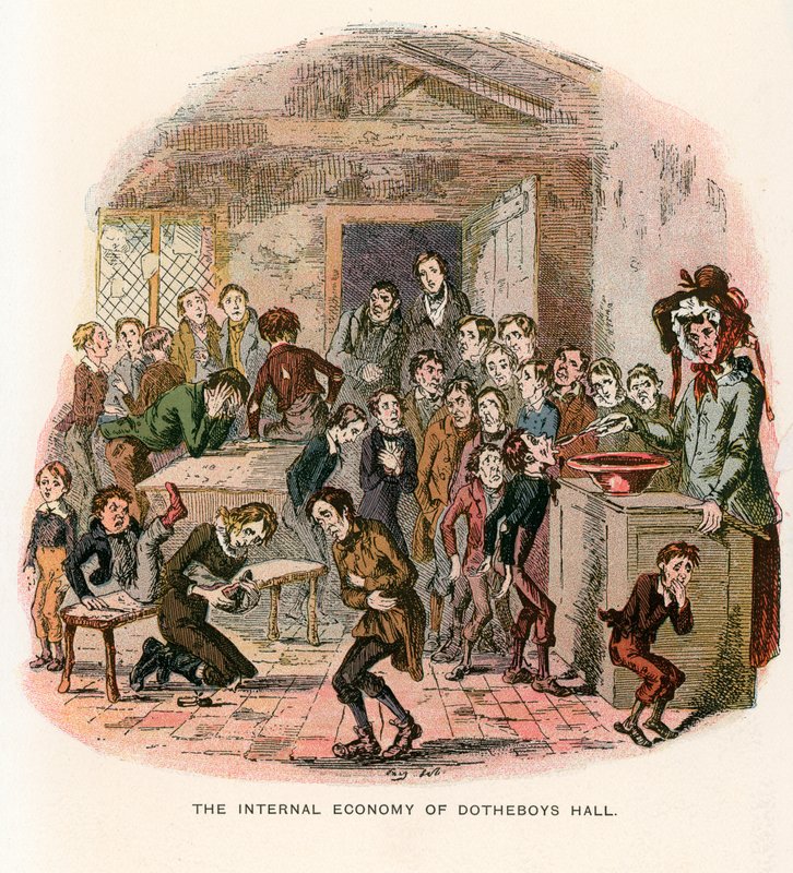 Ilustracja do filmu Nicholas Nickleby autorstwa Hablot Knight Browne