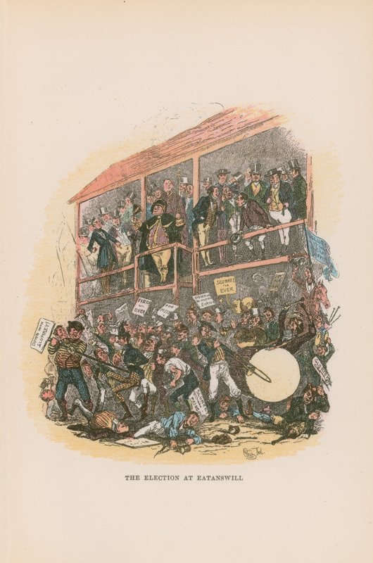 Ilustracja do Pickwick Papers autorstwa Hablot Knight Browne