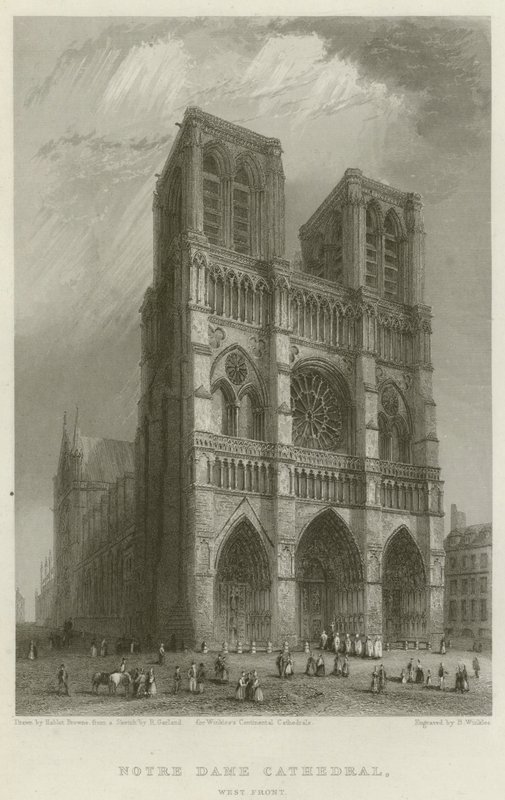 Katedra Notre Dame, front zachodni autorstwa Hablot Knight Browne