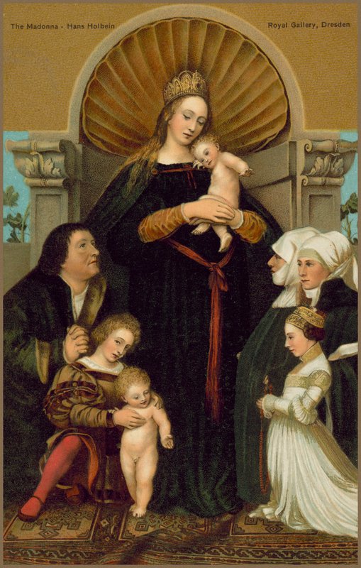 Madonna z Darmstadt (chromolit) autorstwa Hans (after) Holbein the Younger