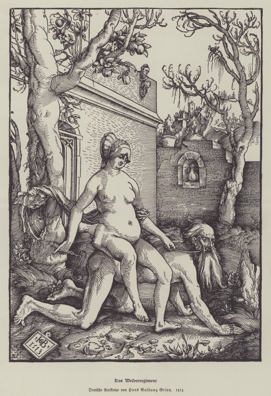 Arystoteles i Phyllis, 1513 autorstwa Hans Baldung Grien