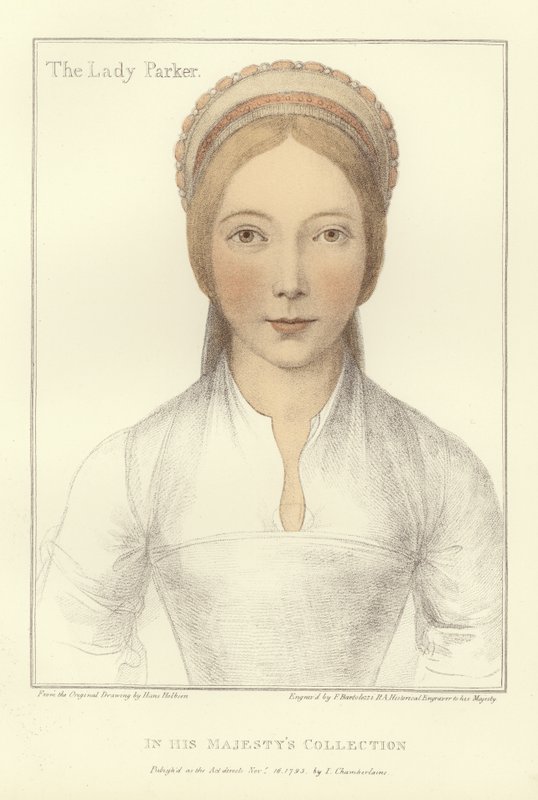 Elżbieta, Lady Parker (akwatinta) autorstwa Hans Holbein der Jüngere