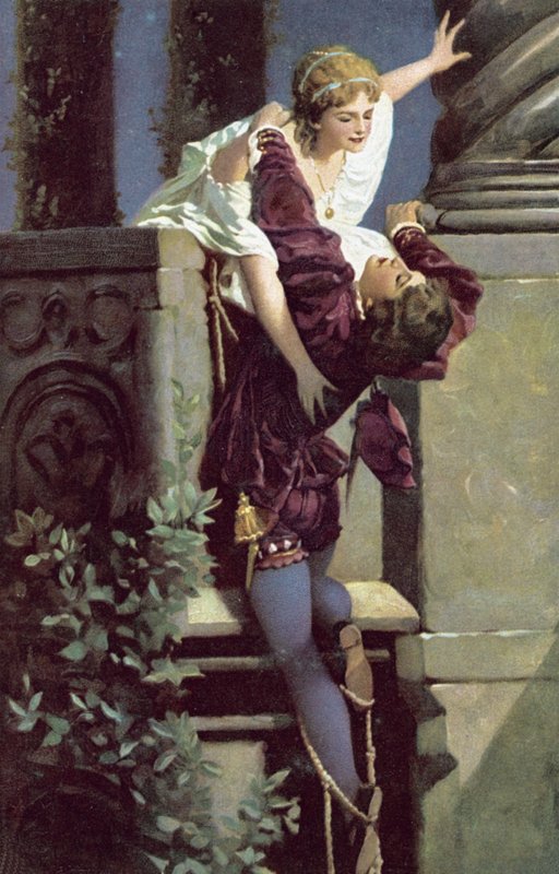 Scena balkonowa, Romeo i Julia autorstwa Hans Makart